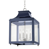 Mitzi - H259704L-PN/NVY - Four Light Lantern - Leigh - Polished Nickel/Navy