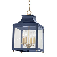 Mitzi - H259704S-AGB/NVY - Four Light Lantern - Leigh - Aged Brass/Navy