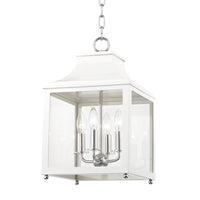 Mitzi - H259704S-PN/WH - Four Light Lantern - Leigh - Polished Nickel/White