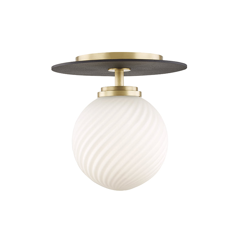 Mitzi - H200501S-AGB/BK - LED Semi Flush Mount - Ellis - Aged Brass/Black