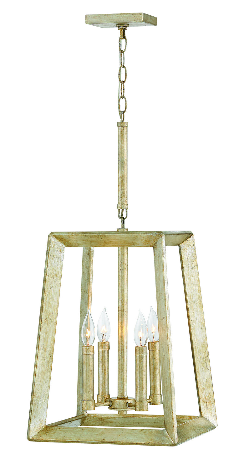 Hinkley - 3104SL - Four Light Chandelier - Tinsley - Silver Leaf