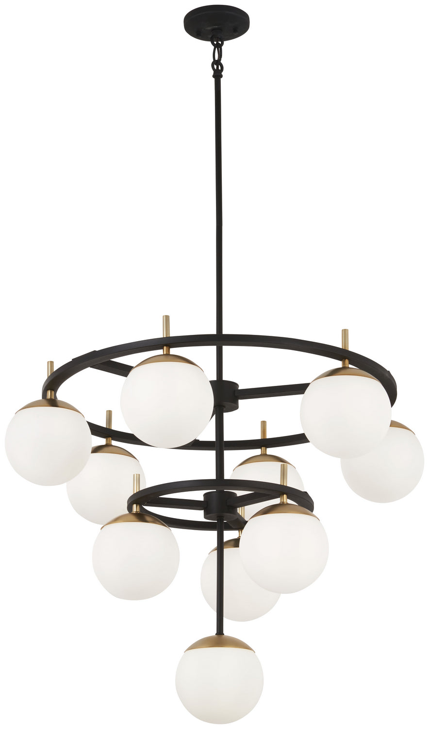 George Kovacs - P1358-618 - Ten Light Chandelier - Alluria - Weathered Black W/Autumn Gold