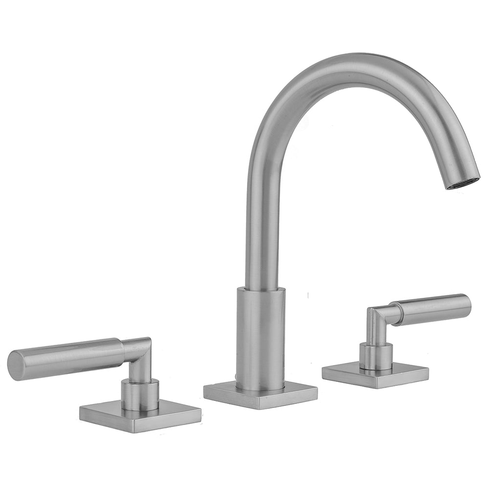 Uptown Contempo Faucet with Square Escutcheons & Hub Base Lever Handles- 0.5 GPM in Multiple Finishes