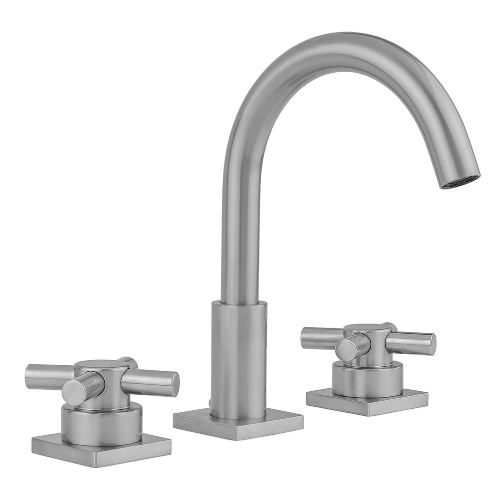 Uptown Contempo Faucet with Square Escutcheons & Low Contempo Cross Handles- 1.2 GPM in Multiple Finishes