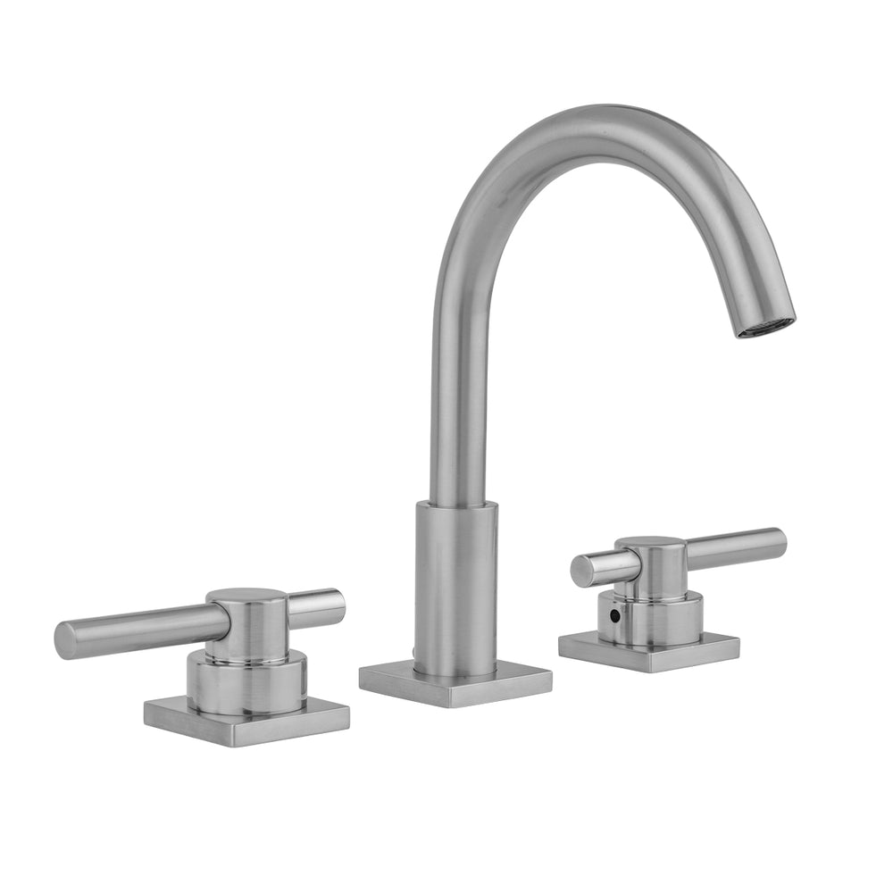 Uptown Contempo Faucet with Square Escutcheons & Low Peg Lever Handles in Multiple Finishes