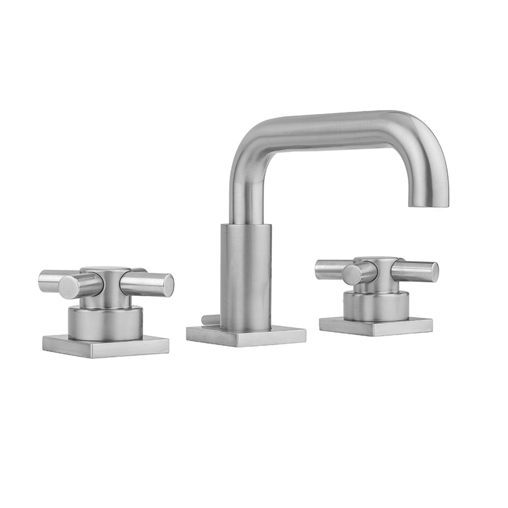 Downtown Contempo Faucet with Square Escutcheons & Contempo Cross Handles- 0.5 GPM in Multiple Finishes