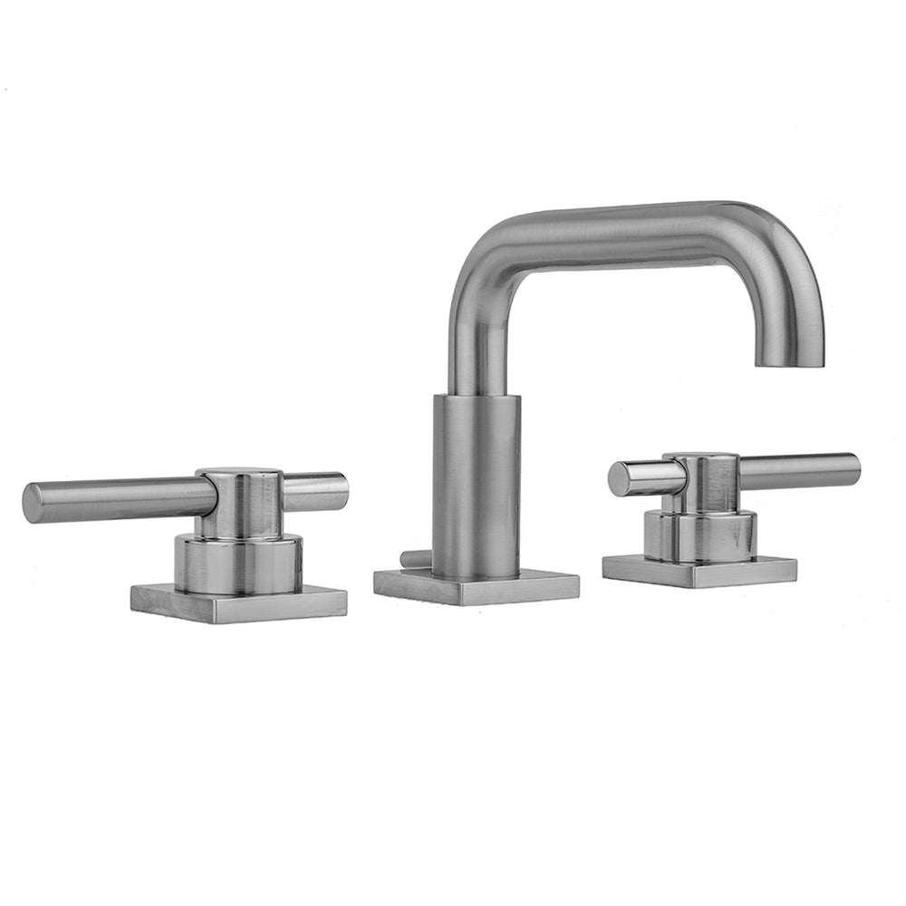 Downtown Contempo Faucet with Square Escutcheons & Peg Lever Handles- 0.5 GPM in Multiple Finishes