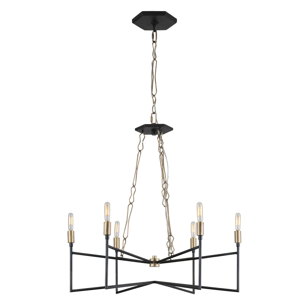 Varaluz - 314C06HGCB - Six Light Chandelier - Bodie - Havana Gold/Carbon