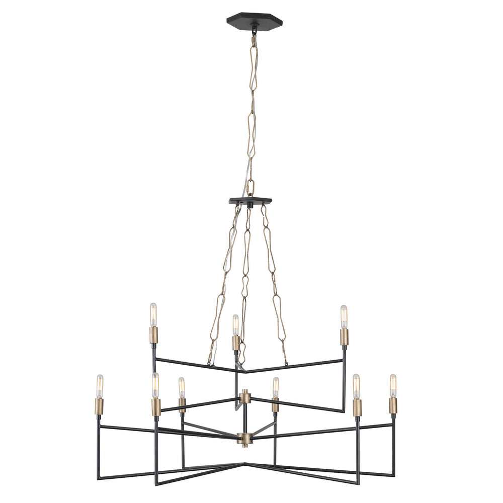 Varaluz - 314C09HGCB - Nine Light Chandelier - Bodie - Havana Gold/Carbon