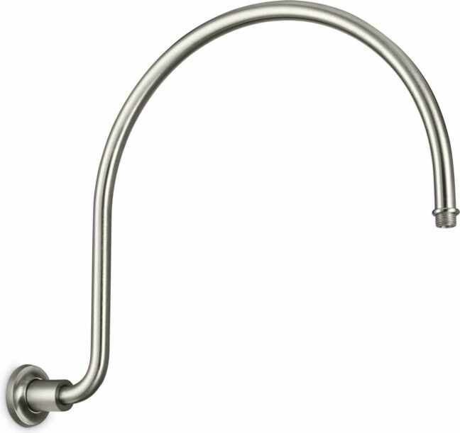 California Faucets - 9107-48-SN - Curved Shower Arm - Concave Base - Satin Nickel 