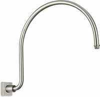 California Faucets - 9107-77-SN - Curved Shower Arm - Square Base - Satin Nickel 