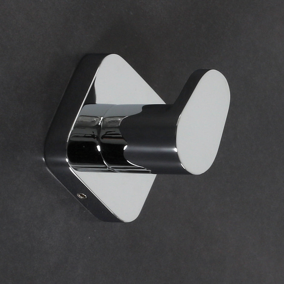 Wall-mount robe hook made of chrome plated brass. W: 2", D: 1 3/4", H: 2". - Maison&Co.