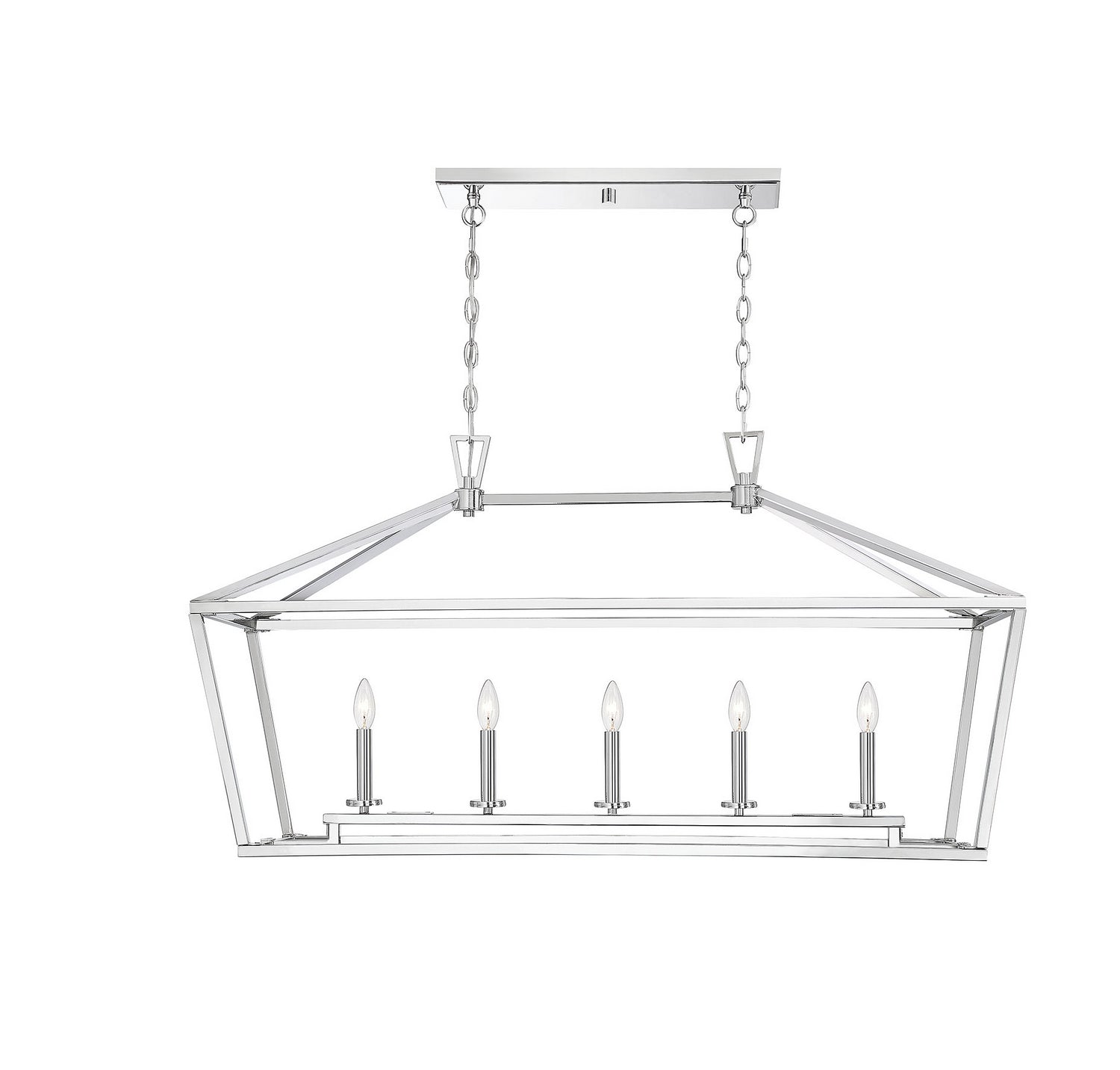 Savoy House - 1-324-5-109 - Five Light Linear Chandelier - Townsend - Polished Nickel