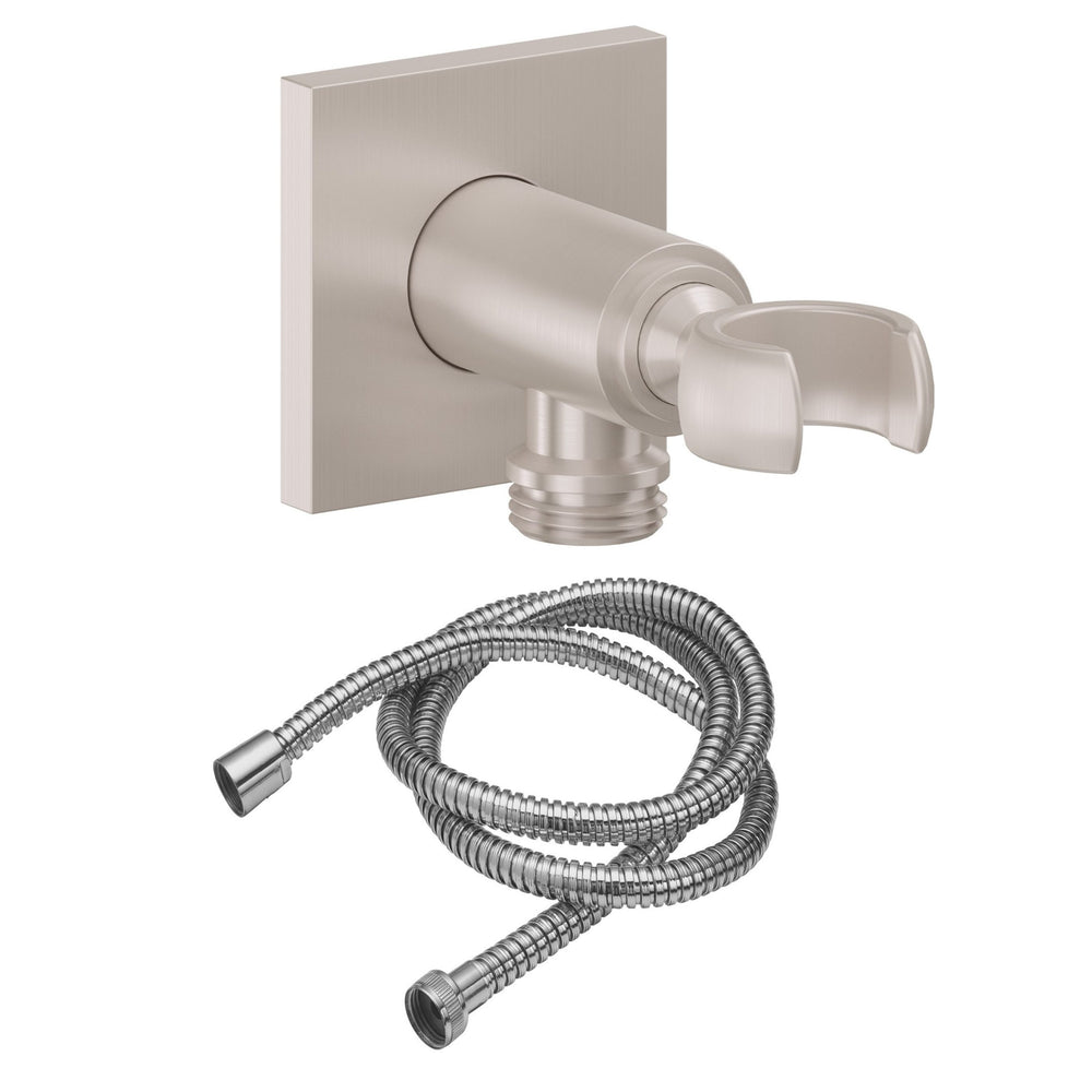 California Faucets - 9126-77-SN - Wall Mounted Handshower Kit - Square Base - Satin Nickel  - Morro Bay