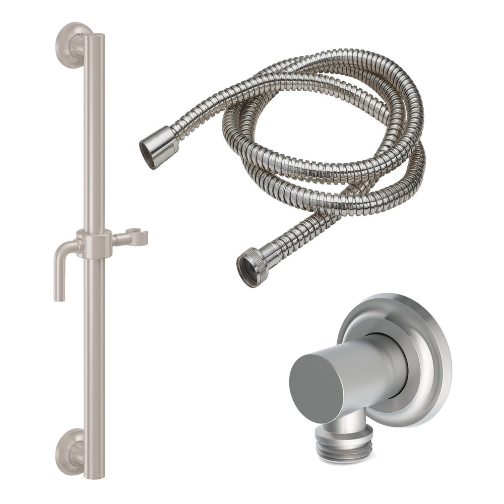 California Faucets - 9127-GB24-30-SN - 24" Grab Bar Handshower Kit - Smooth Lever Handle with Concave Base - Satin Nickel  - Descanso