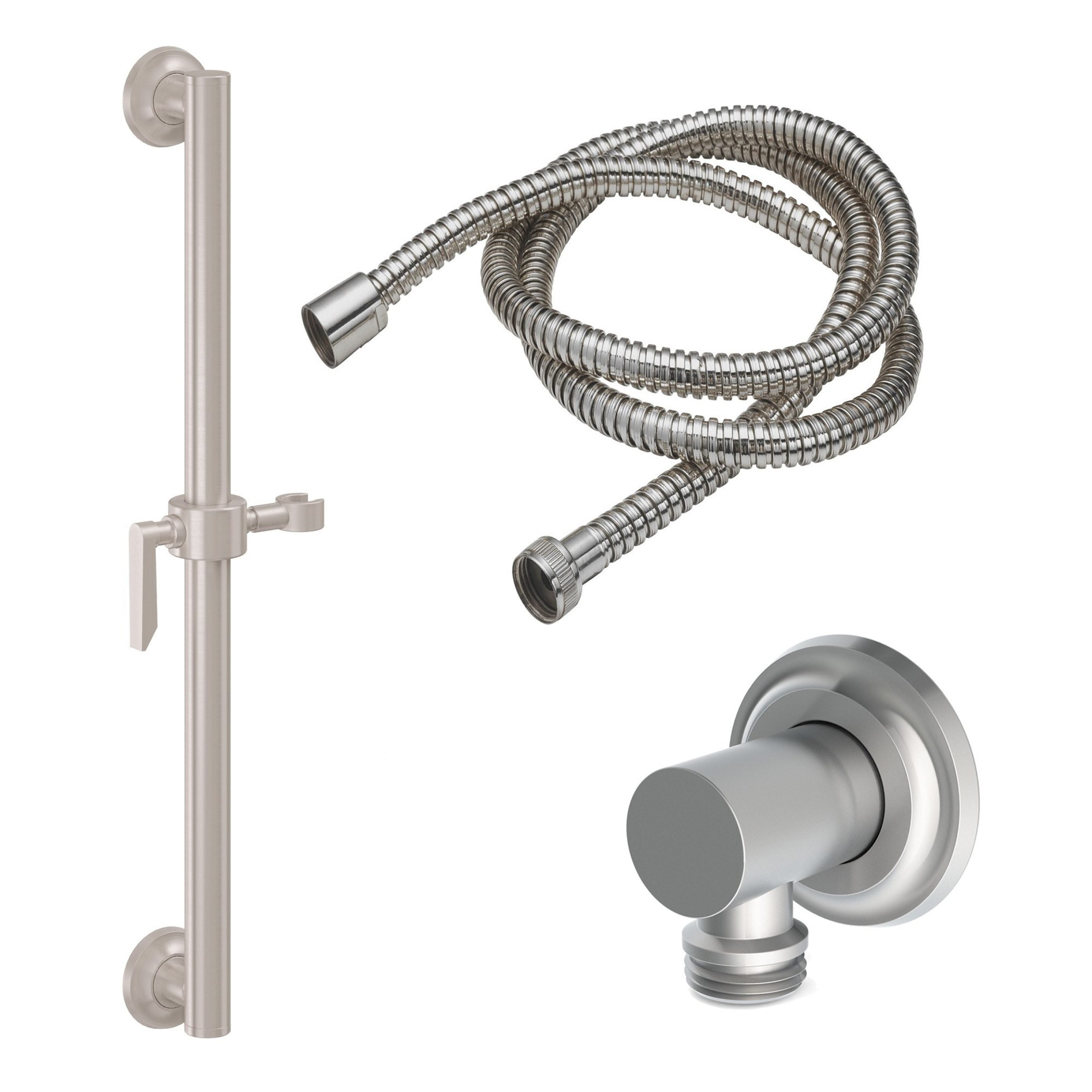 California Faucets - 9127-GB24-45-SN - 24" Grab Bar Handshower Kit - Lever Handle with Concave Base - Satin Nickel  - Rincon Bay