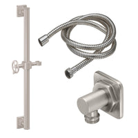 California Faucets - 9127-GB24-85W-SN - 24" Grab Bar Handshower Kit - Wheel Handle with Quad Base - Satin Nickel  - Steampunk Bay