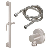 California Faucets - 9127-GB30-C1-SN - 30" Grab Bar Handshower Kit - Lever Handle with Round Base - Satin Nickel  - Trousdale