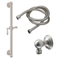 California Faucets - 9129-GB24-55-SN - 24" Grab Bar Handshower Kit - Lever Handle with Line Base - Satin Nickel  - Coronado