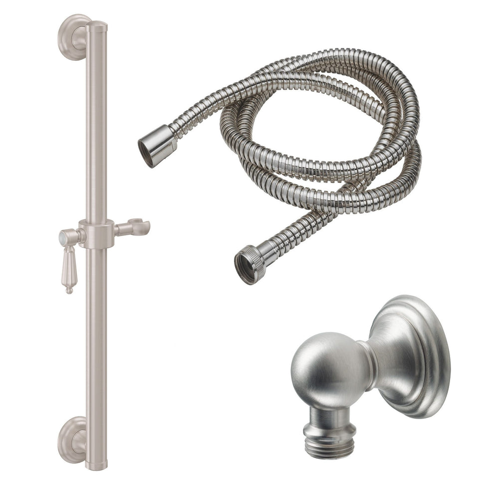 California Faucets - 9129-GB24-68-SN - 24" Grab Bar Handshower Kit - Lever Handle with Line Base - Satin Nickel  - San Clemente