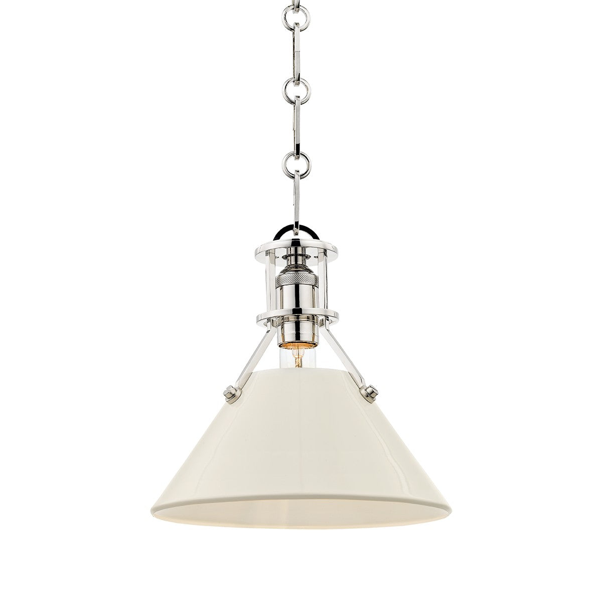 Hudson Valley - MDS351-PN/OW - One Light Pendant - Painted No.2 - Polished Nickel/Off White