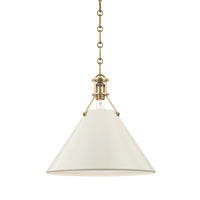Hudson Valley - MDS352-AGB/OW - One Light Pendant - Painted No.2 - Aged Brass/Off White