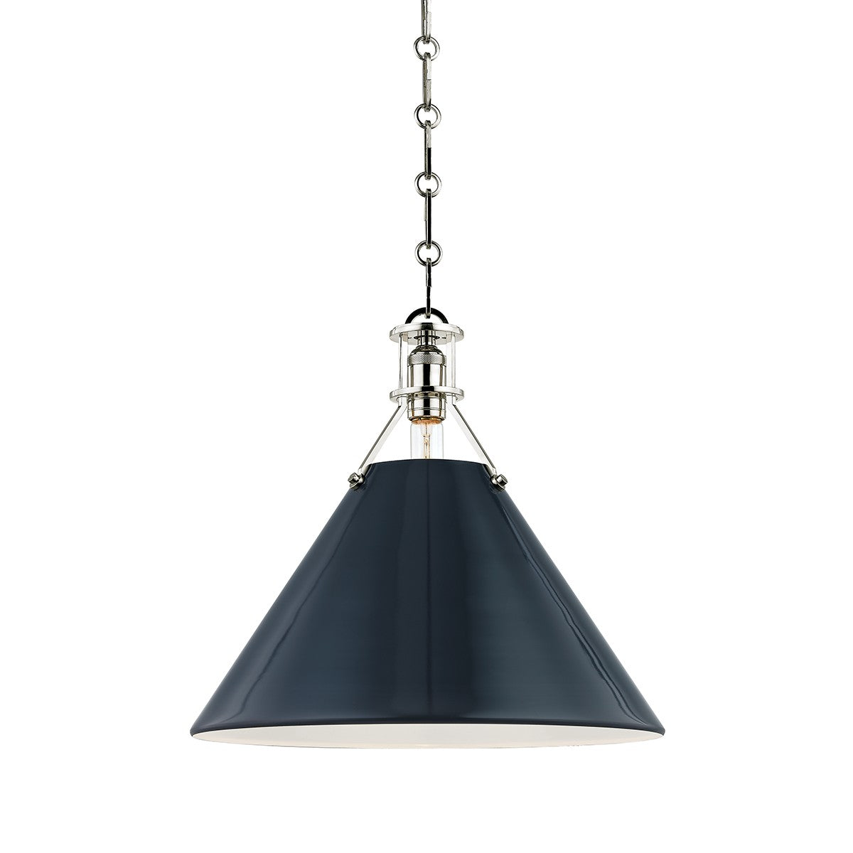 Hudson Valley - MDS352-PN/DBL - One Light Pendant - Painted No.2 - Polished Nickel/Darkest Blue