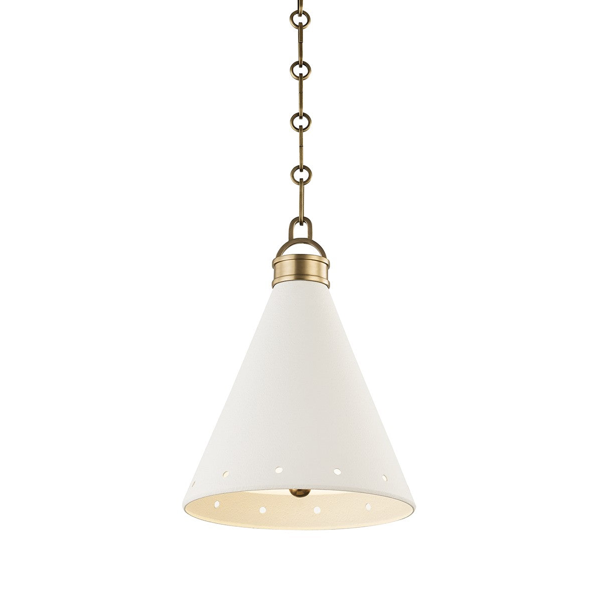 Hudson Valley - MDS400-AGB/WP - One Light Pendant - Plaster No.1 - Aged Brass/White Plaster