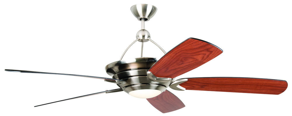 Craftmade - VS60BNK5-LED - Vesta 60"Ceiling Fan in Brushed Polished Nickel w/Flat Black-Walnut Blades Finish - Vesta