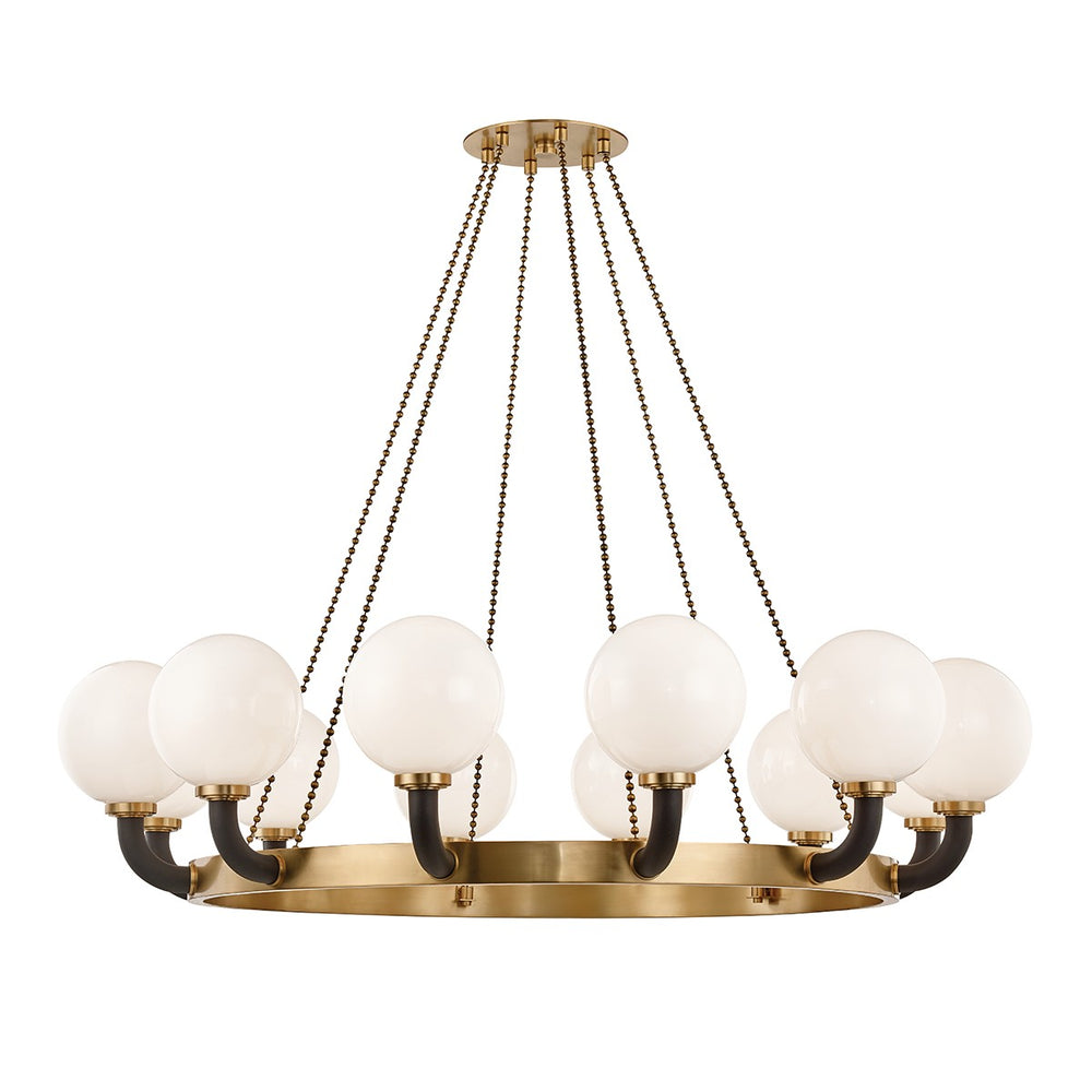 Hudson Valley - 3660-AGB/BK - 12 Light Pendant - Werner - Aged Brass/Black