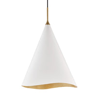 Hudson Valley - 9618-GL/WHT - One Light Pendant - Martini - Gold Leaf/Soft Off White Combo