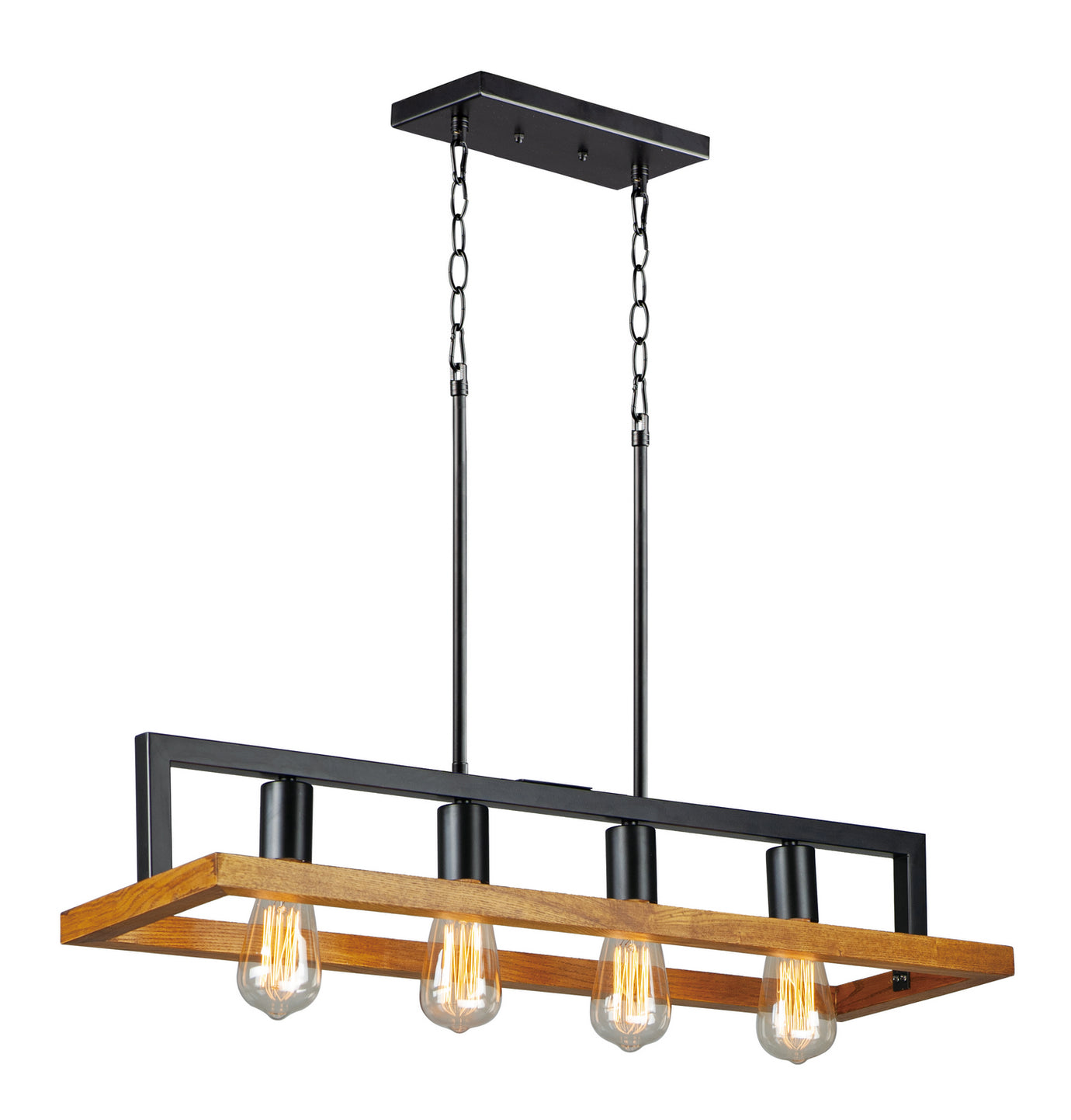 Maxim - 10307BKASB - Four Light Chandelier - Black Forest - Black / Ashbury