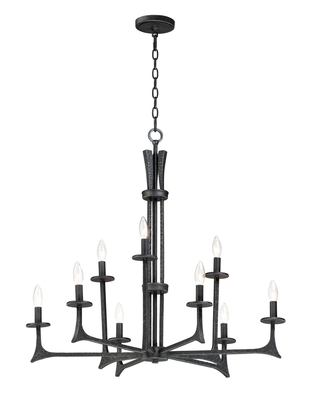 Maxim - 30306NI - Nine Light Chandelier - Anvil - Natural Iron