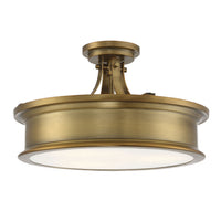 Savoy House - 6-134-3-322 - Three Light Semi-Flush Mount - Watkins - Warm Brass