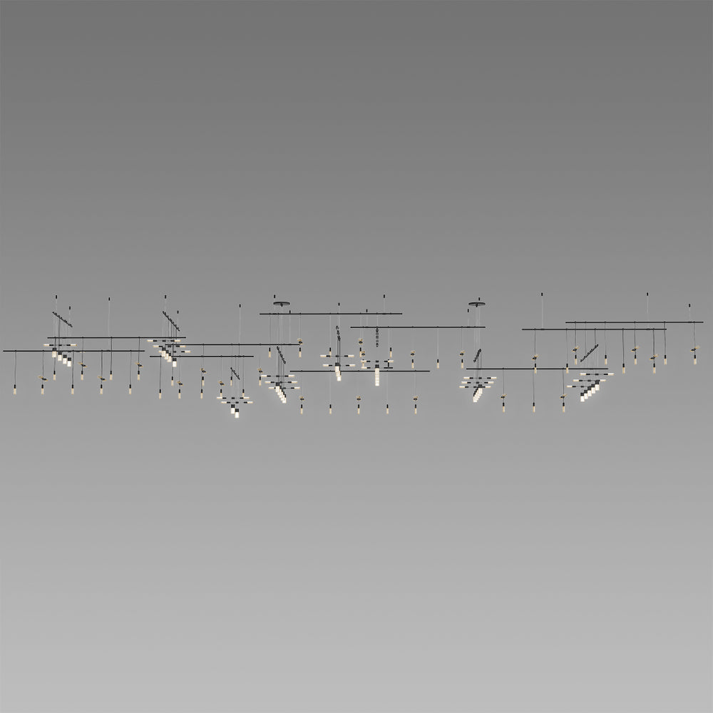 Sonneman - SLS0002-SC02 - 35 Light Pendant - Suspenders - Satin Black