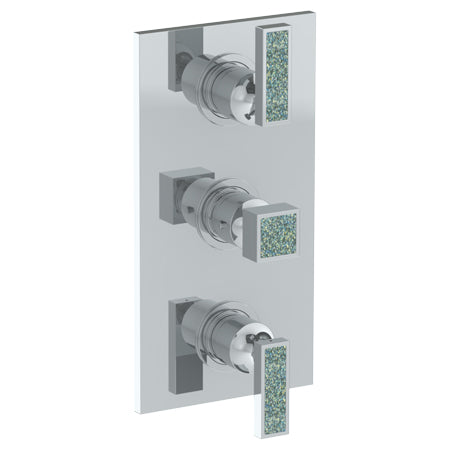 Wall Mounted Thermostatic Shower Trim With 2 Built-In Controls, 6 1/4" X 12"