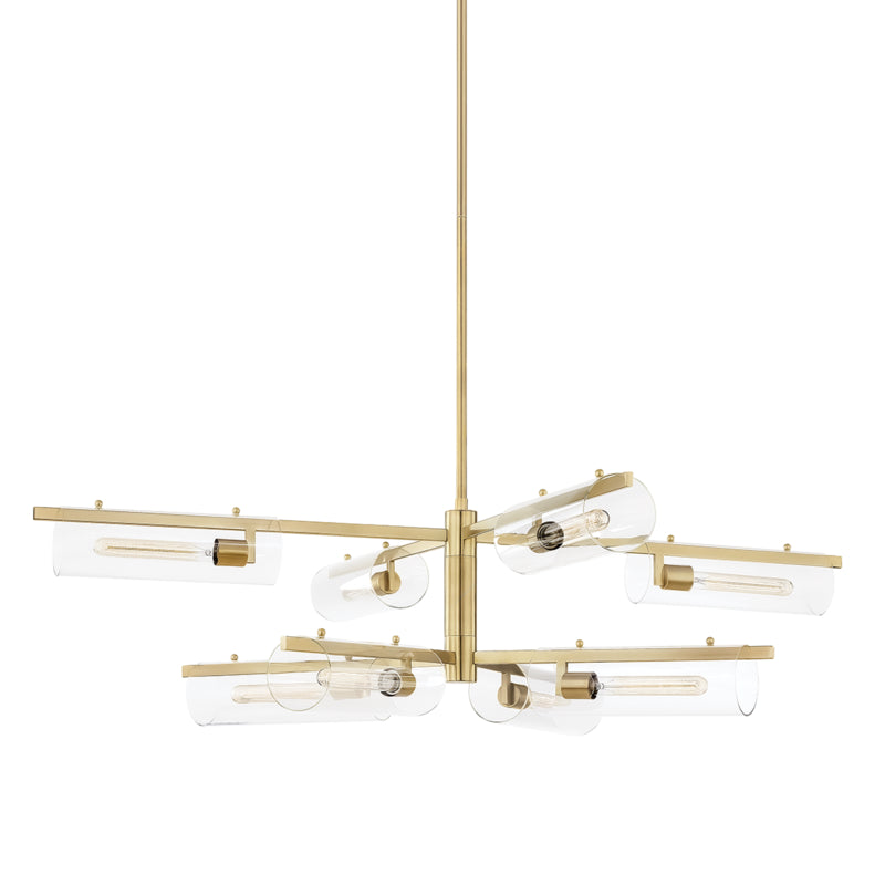 Mitzi - H326808-AGB - Eight Light Chandelier - Ariel - Aged Brass
