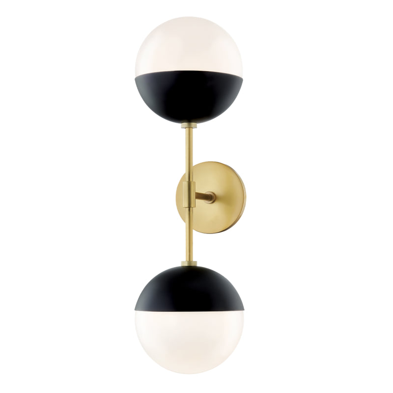 Mitzi - H344102A-AGB/BK - Two Light Wall Sconce - Renee - Aged Brass/Black