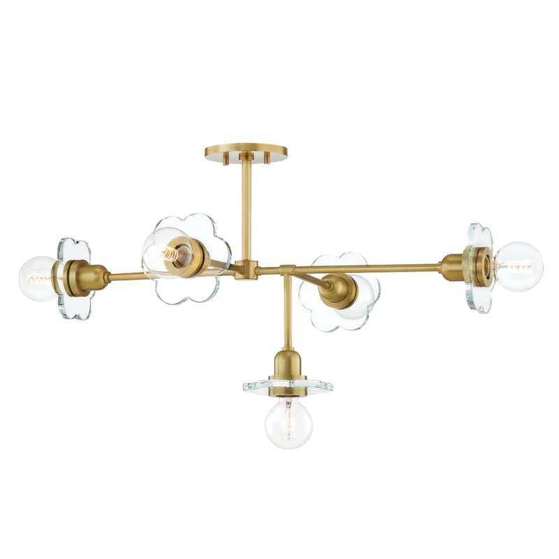 Mitzi - H357805-AGB - Five Light Chandelier - Alexa - Aged Brass