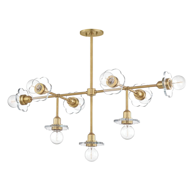 Mitzi - H357809-AGB - Nine Light Chandelier - Alexa - Aged Brass