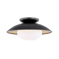 Mitzi - H368601M-BLK/GL - One Light Semi Flush Mount - Cadence - Black Lustro/Gold Leaf Combo