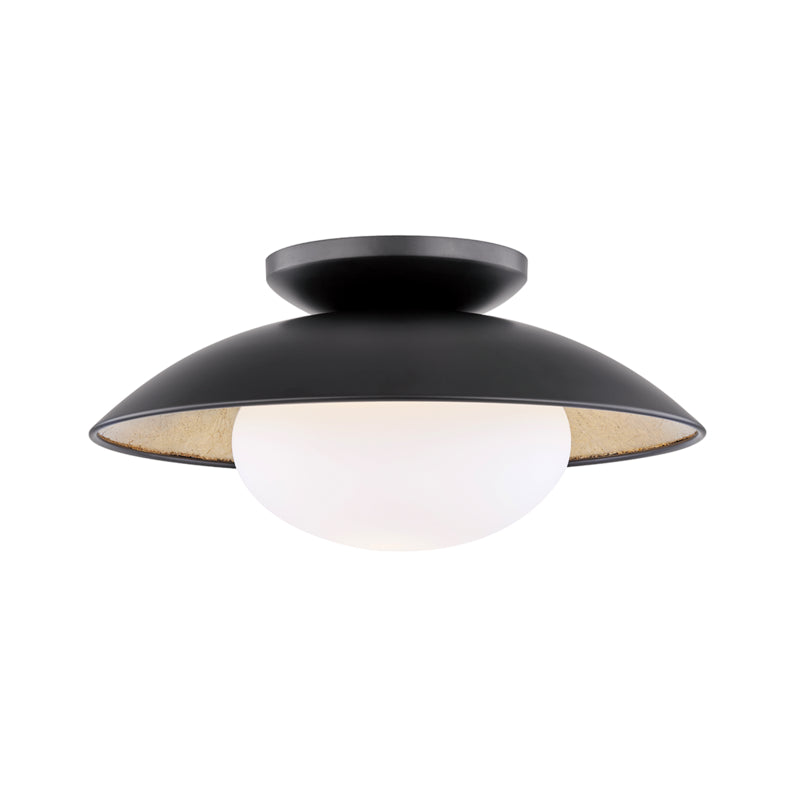 Mitzi - H368601M-BLK/GL - One Light Semi Flush Mount - Cadence - Black Lustro/Gold Leaf Combo