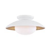 Mitzi - H368601M-WH/GL - One Light Semi Flush Mount - Cadence - White Lustro/Gold Leaf Combo