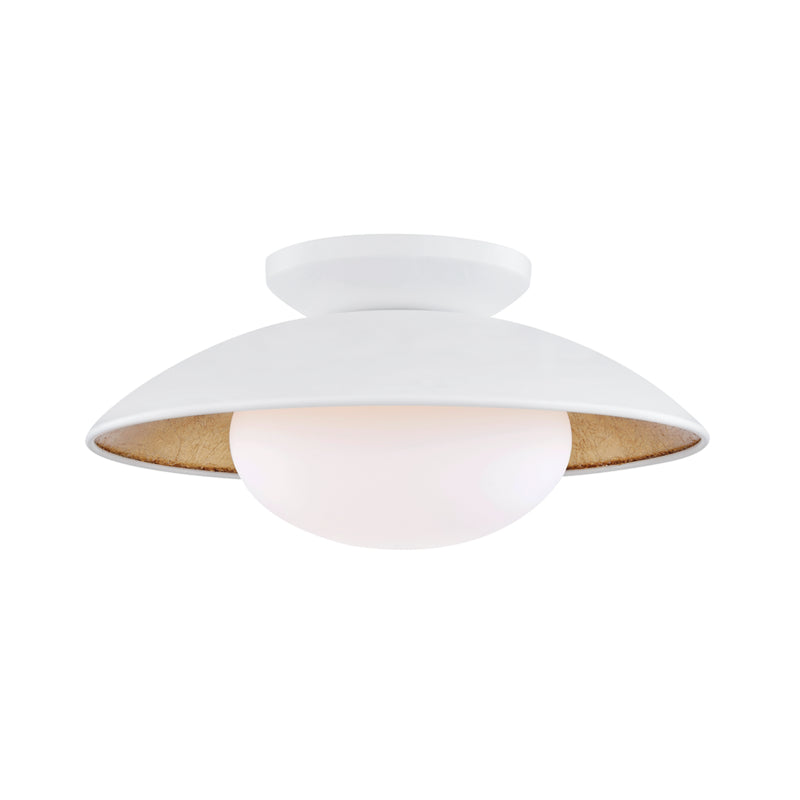 Mitzi - H368601M-WH/GL - One Light Semi Flush Mount - Cadence - White Lustro/Gold Leaf Combo