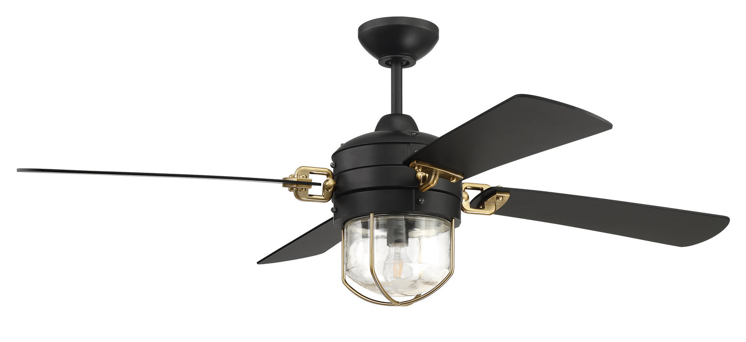 Craftmade - NOL52FBSB4 - Nola 52"Ceiling Fan in Flat Black/Satin Brass w/Flat Black Blades Finish - Nola