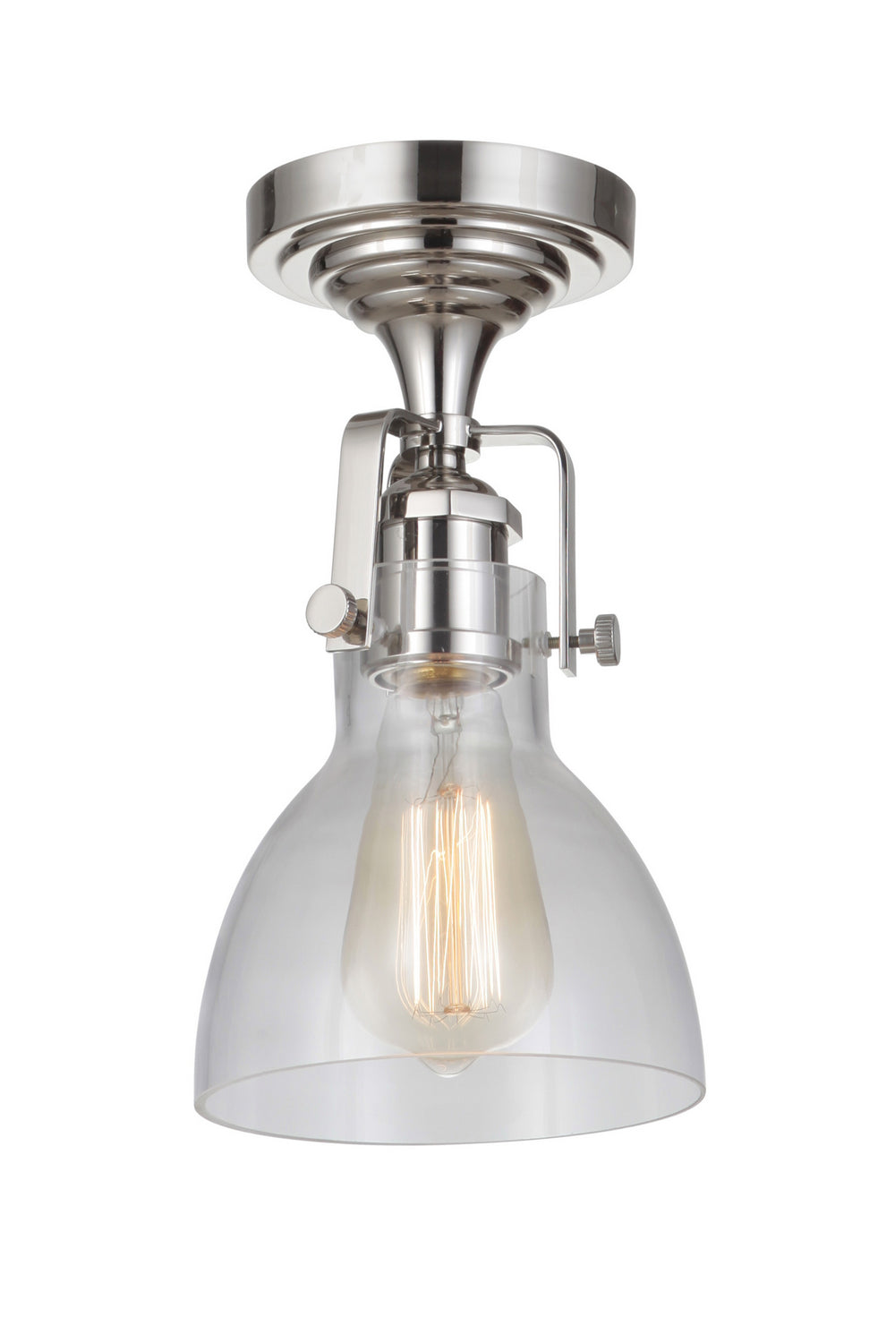 Craftmade - X8317-PLN-C - State House One Light Semi Flush Mount in Polished Nickel Finish - State House