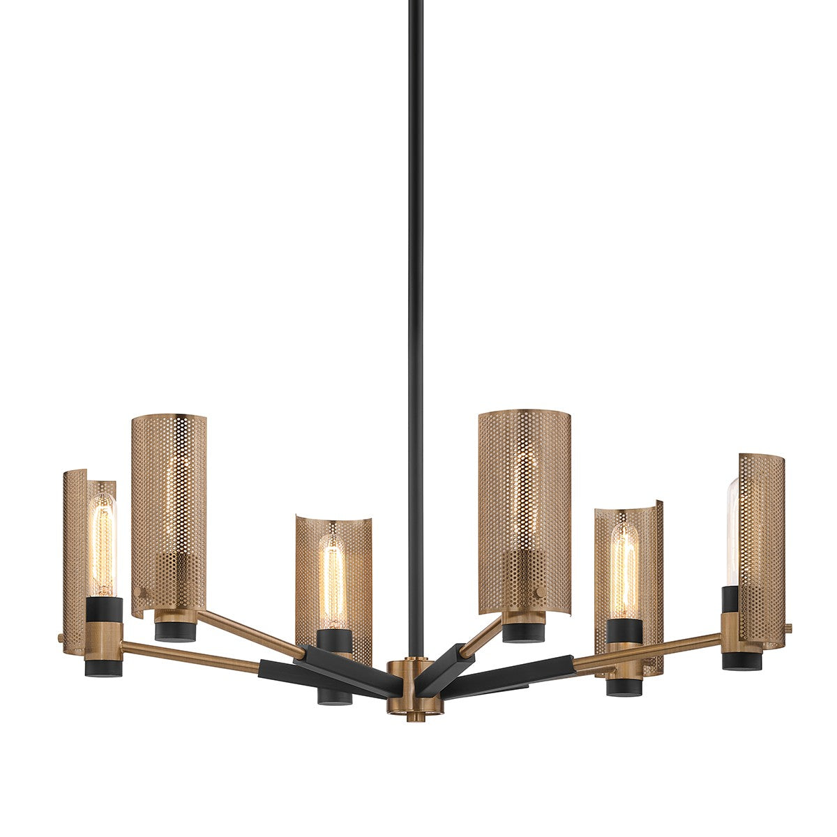 Troy Lighting - F6876-SFB/PBR - Six Light Chandelier - Pilsen - Soft Off Black