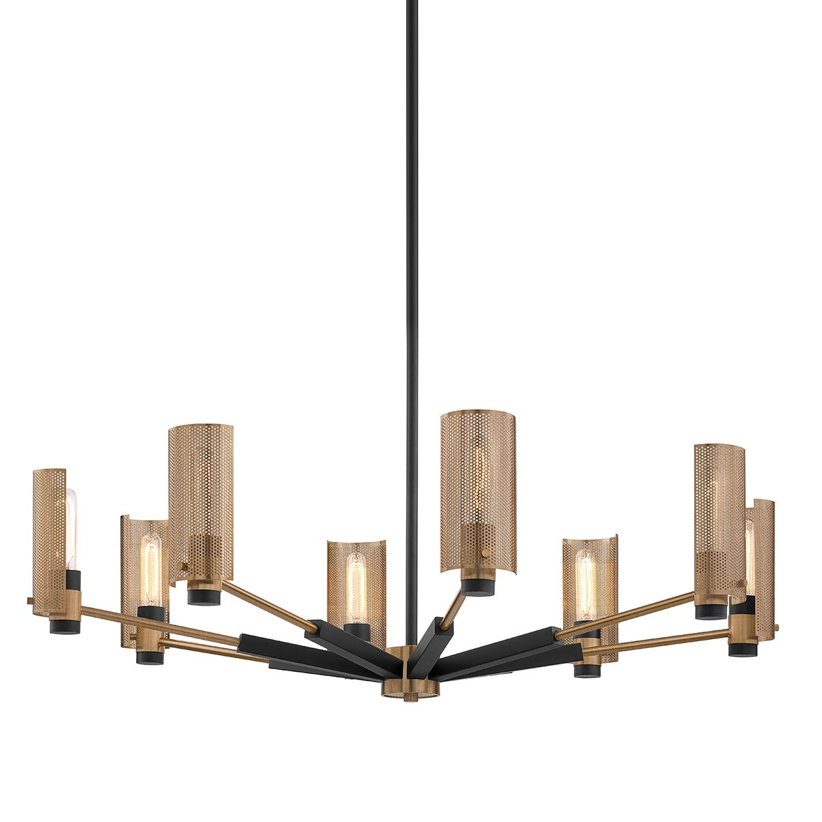 Troy Lighting - F6878-SFB/PBR - Eight Light Chandelier - Pilsen - Soft Off Black/Patina Brass