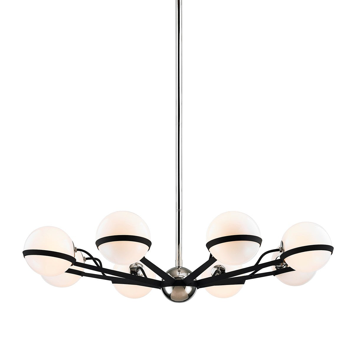 Troy Lighting - F7164-TBK/PN - Eight Light Chandelier - Ace - Carbide Blk With Polished Nickel Accents