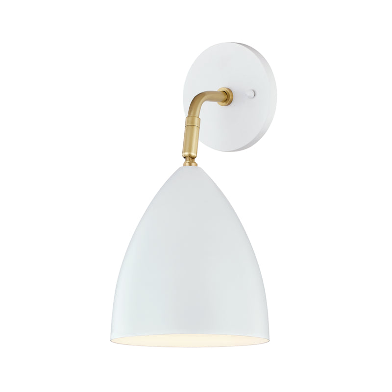 Mitzi - H308101-AGB/WH - One Light Wall Sconce - Gia - Aged Brass/Soft Off White